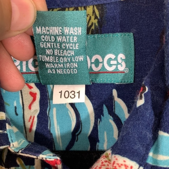 Big Dogs Hawaiian Big Kahuna All Over Print Navy Short Sleeve Button Up Shirt - Picture 3 of 12